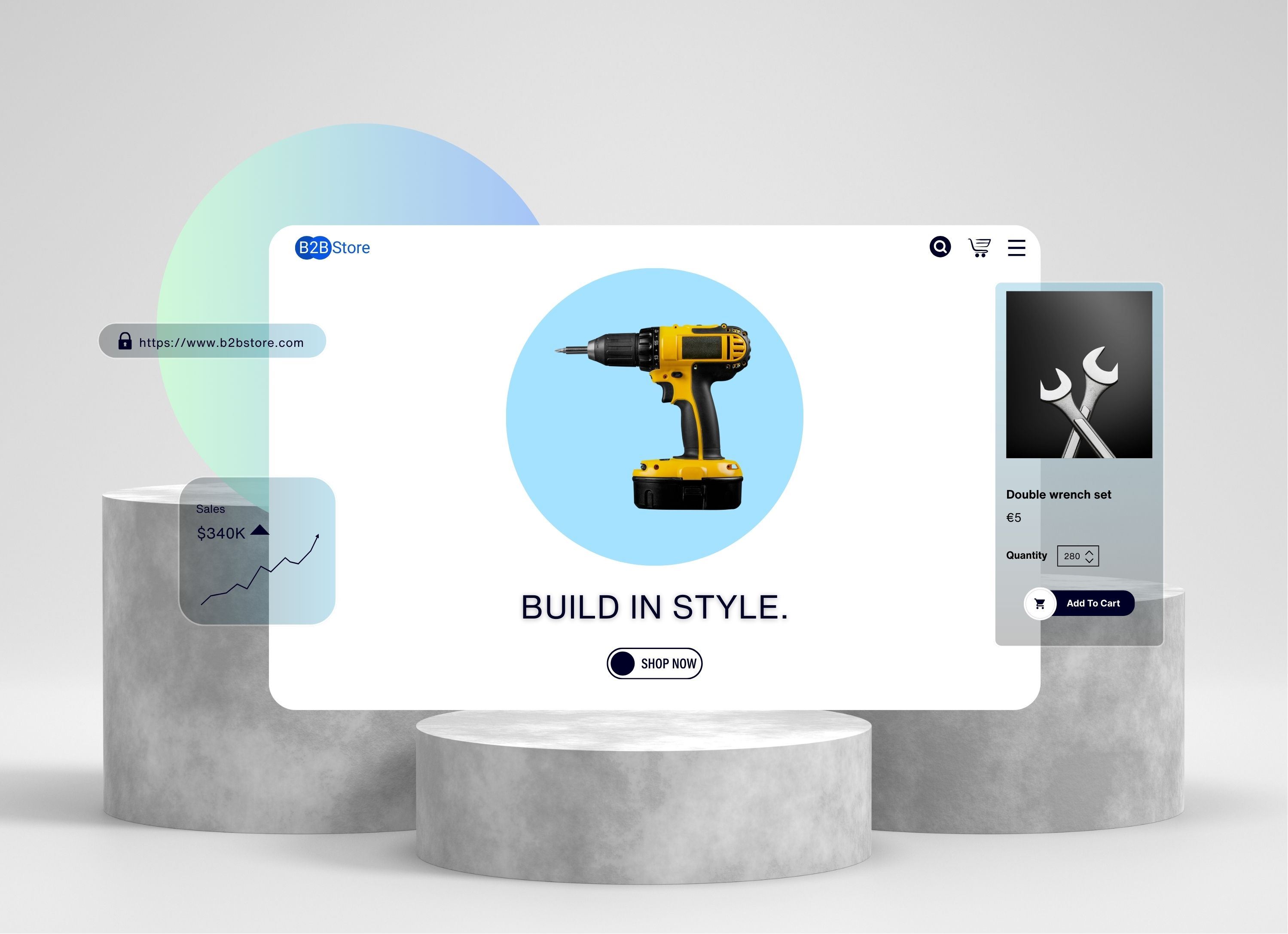 حلول B2B شاملة لـ <b>بيع الإنشاءات والأجهزة</b>