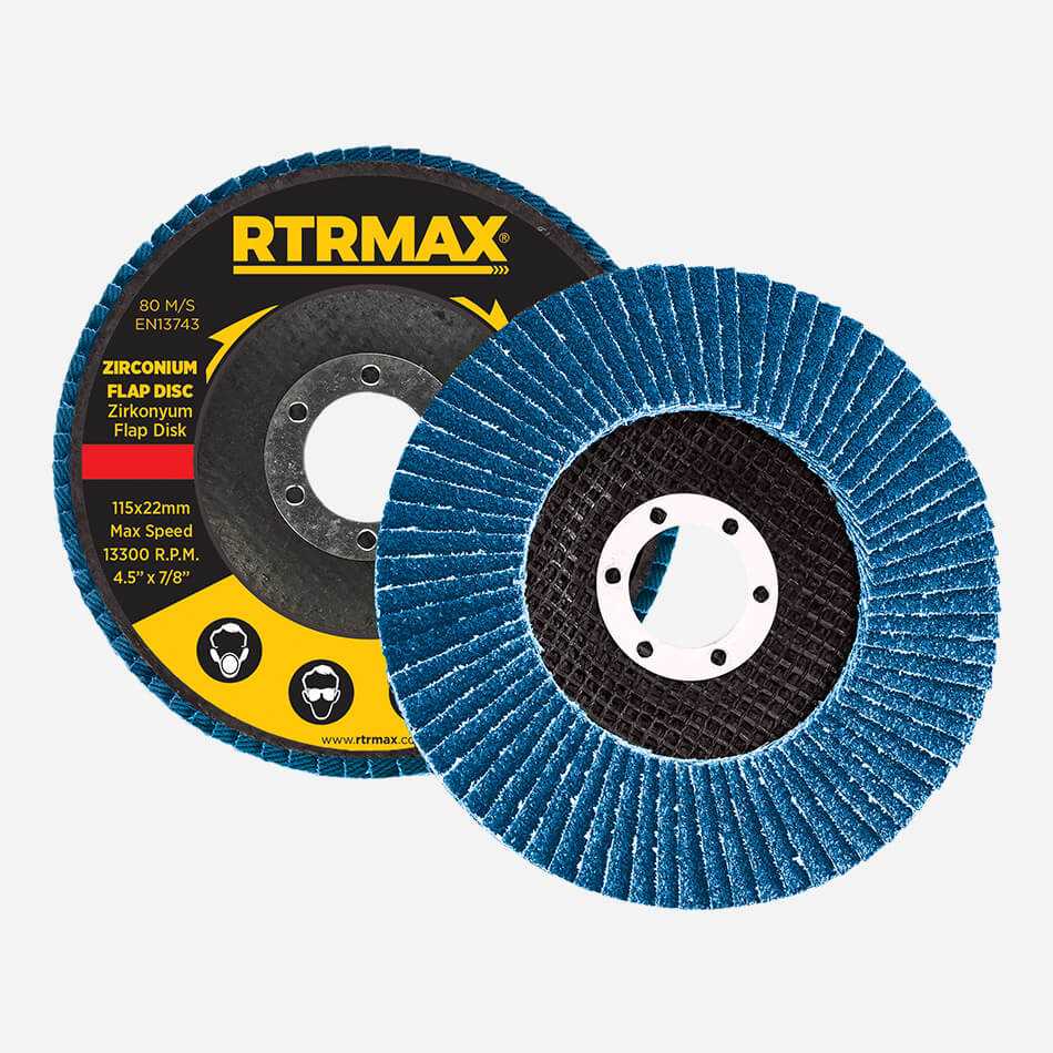  ZİRKONYUM FLAP DİSK MAVİ PASLANMAZ 40 KUM115 mm RTRMAX 1