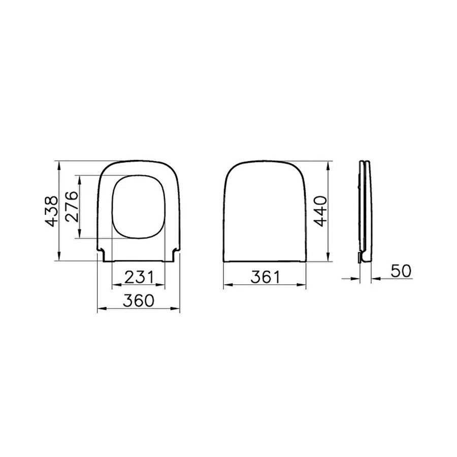 S20 KLOZET KAPAĞI SOFT DUROPLAST KARE ( VİTRA ) 3