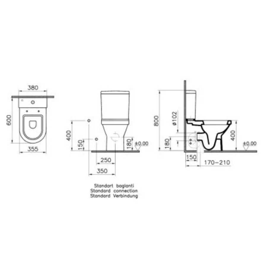 S50 DUVARA SIFIR KLOZET+REZERVUAR ( VİTRA ) 1