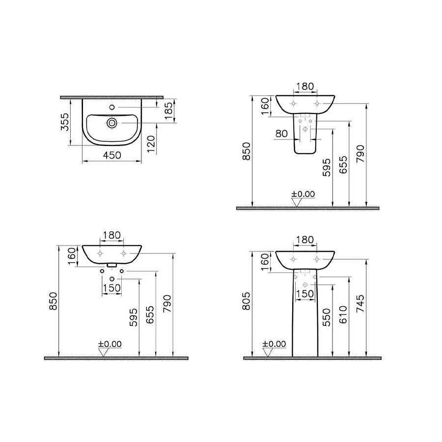 S20 LAVABO 45 CM BEYAZ ( VİTRA ) 2