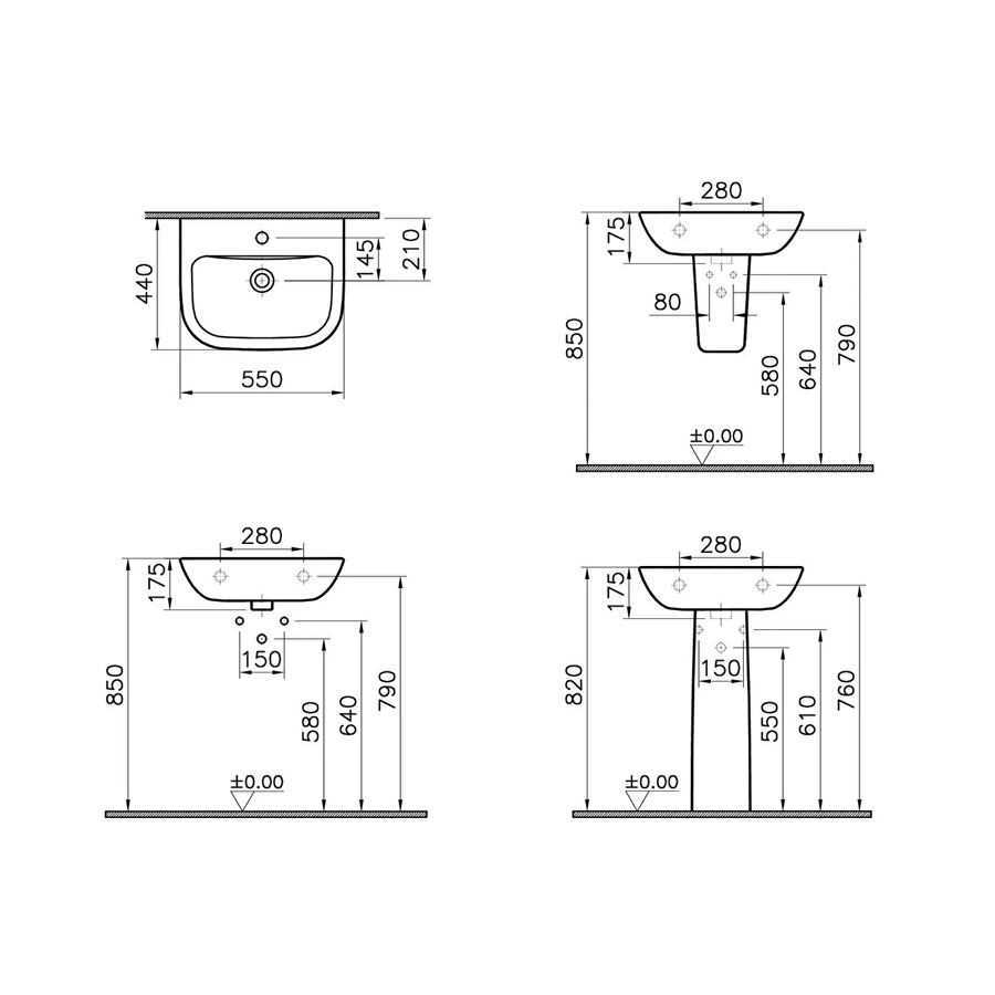 S20 LAVABO 55 CM BEYAZ ( VİTRA ) 3