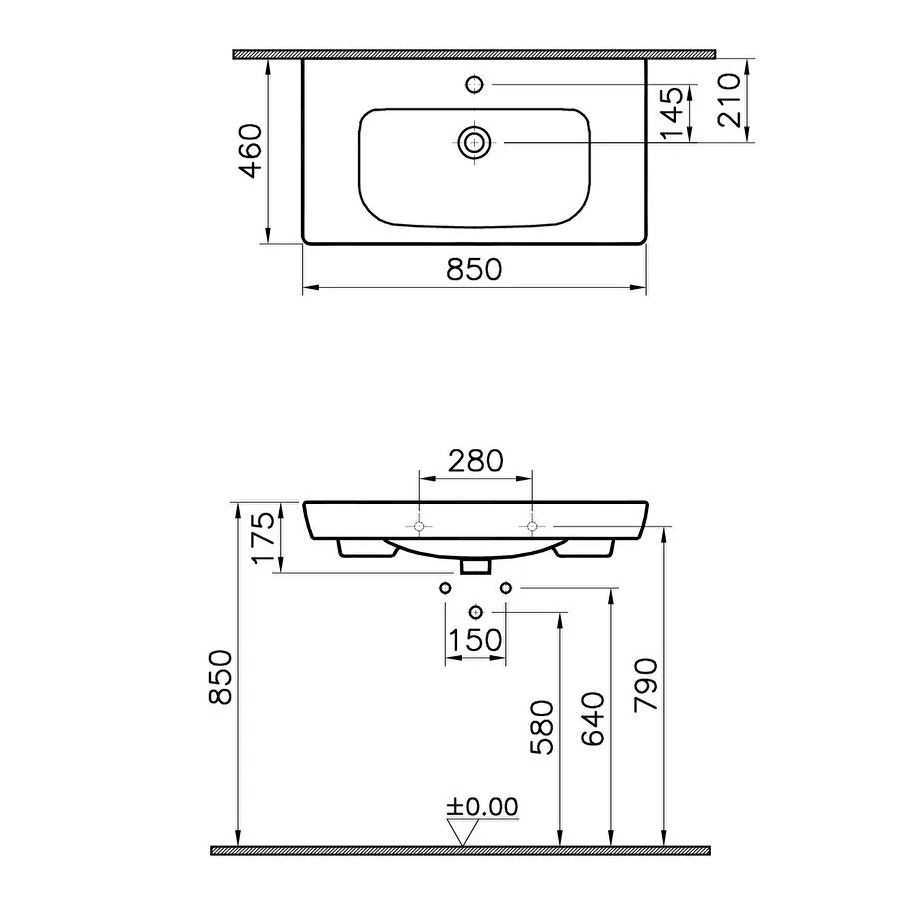 S20 ETEJERLİ LAVABO 80CM ( VİTRA ) 3