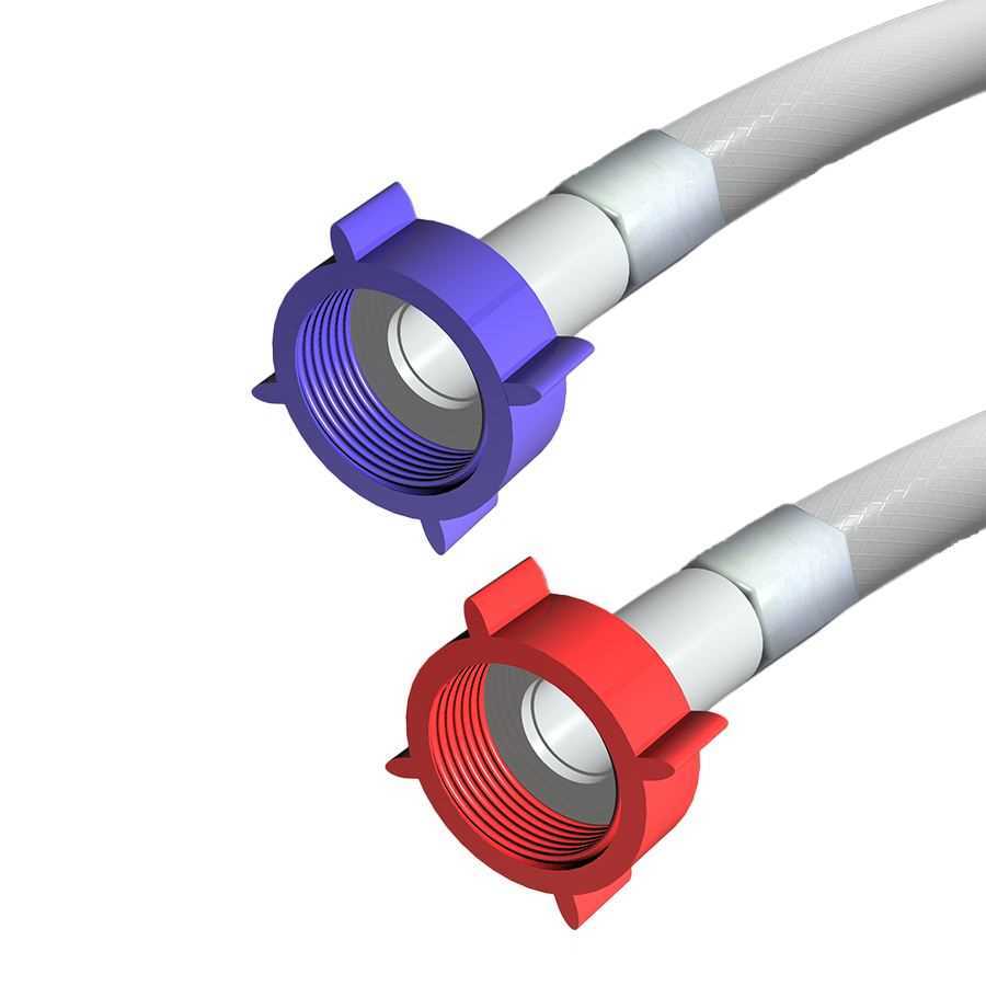 2 MT ÇAMAŞIR MAKİNESİ SU GİRİŞ HORTUMU ( MAVİ-KIRMIZI 2'Lİ )  (FIRAT) 1