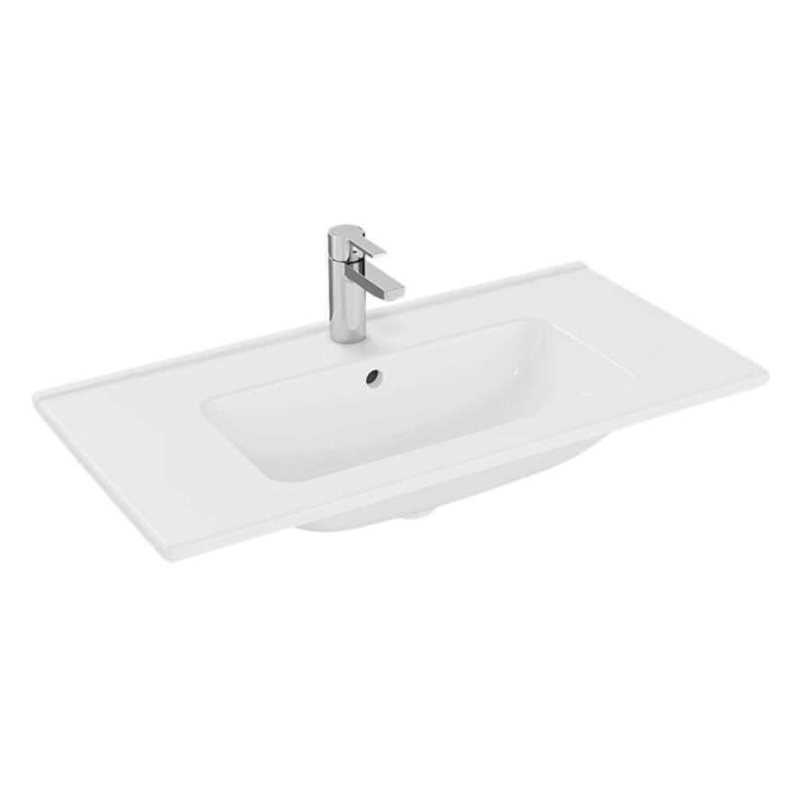 ECO 80 CM ETEJERLİ LAVABO BEYAZ ( VİTRA ) 1