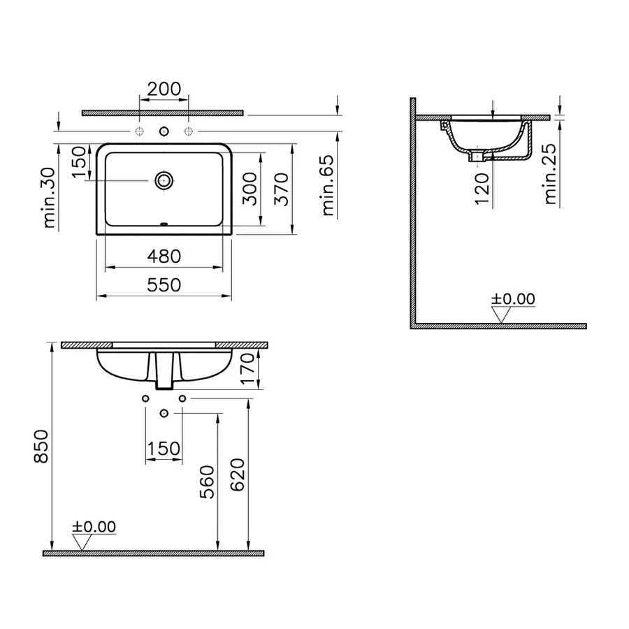 S20 TEZGAH ALTI LAVABO 48 CM ( VİTRA ) 3