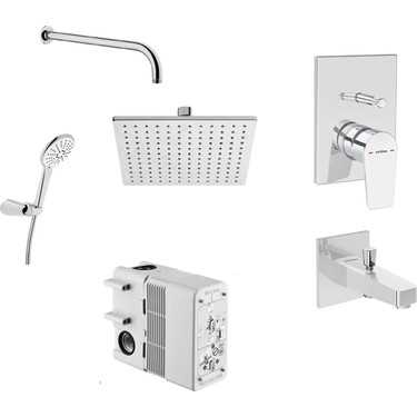 FLOW SQUARE ANKS.DUŞ SETİ KROM (ARTEMA) 1