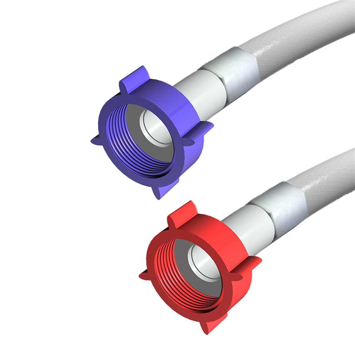 2,5 MT ÇAMAŞIR MAKİNESİ SU GİRİŞ HORTUMU ( MAVİ-KIRMIZI 2'Lİ )  (FIRAT) 1