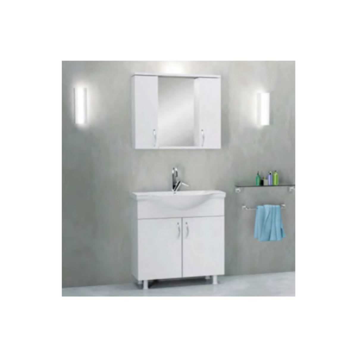 80LİK BANYO DOLABI BEYAZ AYAKLI 1
