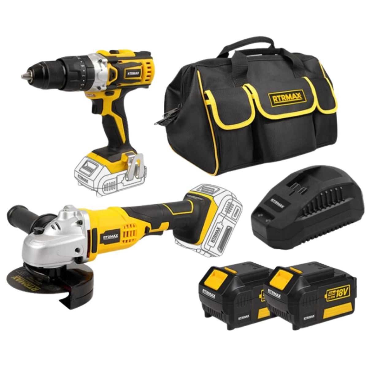 AKÜLÜ 2Lİ COMBO SET 18V 4.AH( RTR MAX ) 1