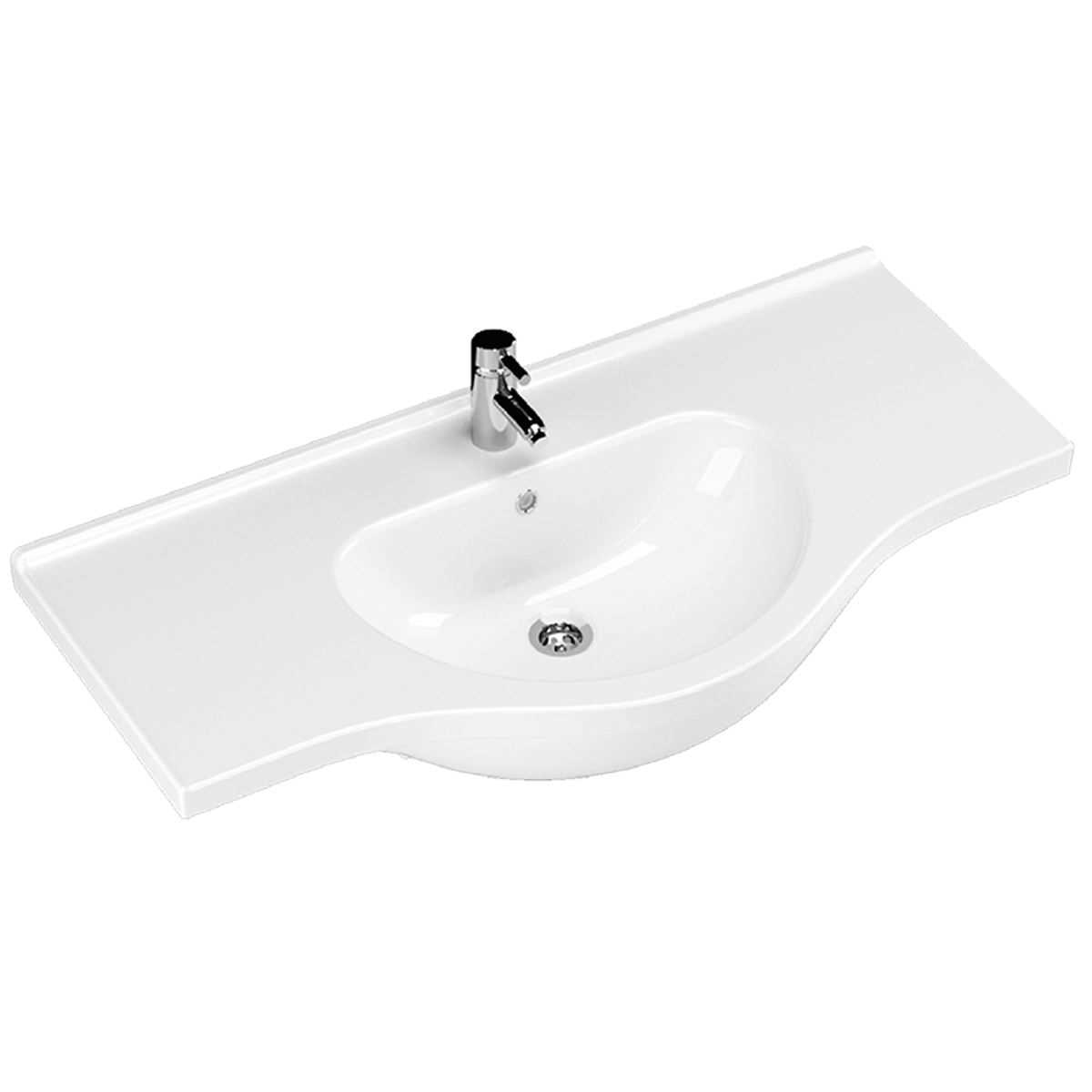 YAKAMOZ 100 CM ETEJERLİ LAVABO (pl.20) ( TURAVİT ) 1