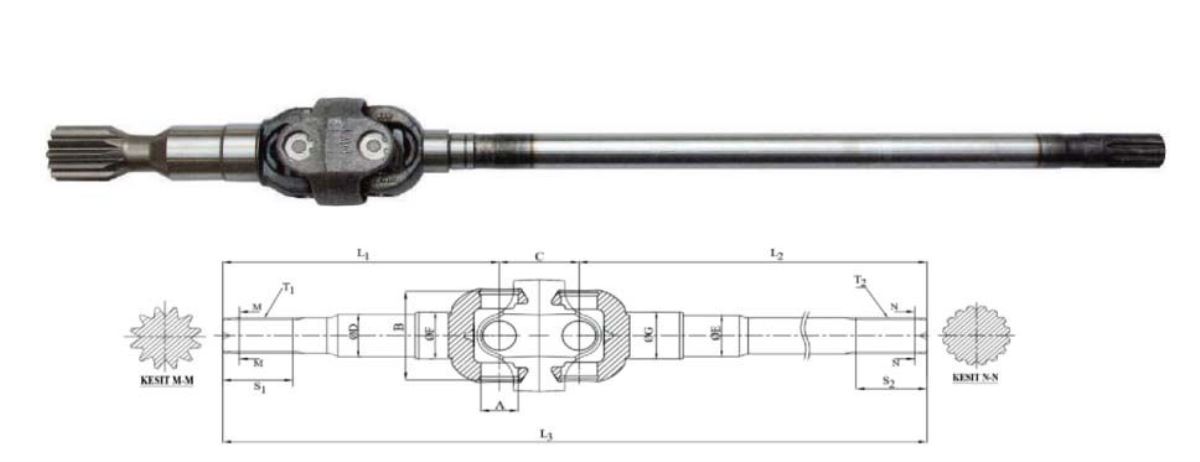 ŞAFTLI AKİS (4x4) (R ) (KOMPLE) (4.11.10.01)(C SERİSİ) 1