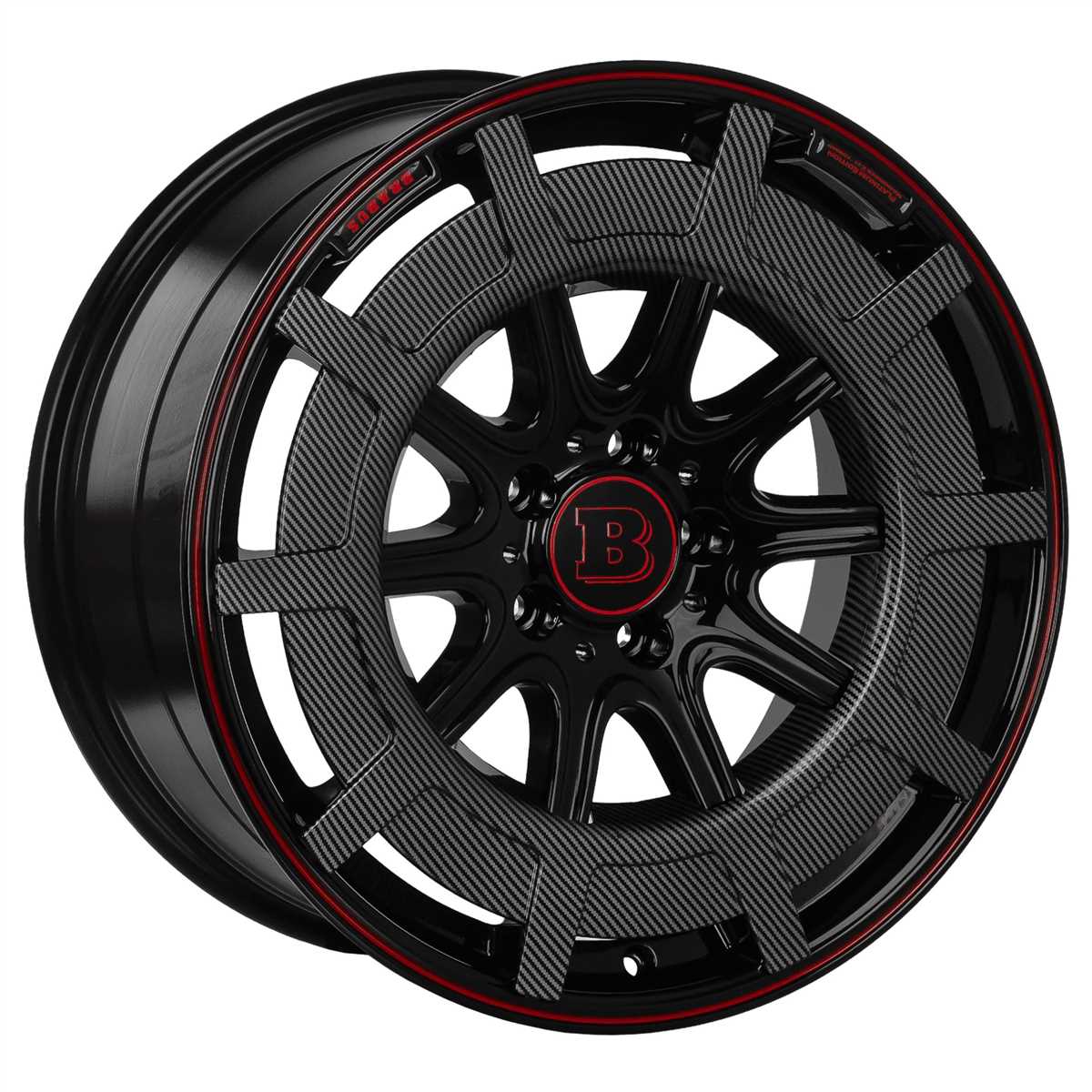 5X112 9.5X19 RC-3500 ET48 66.6 BLACK/RED 1