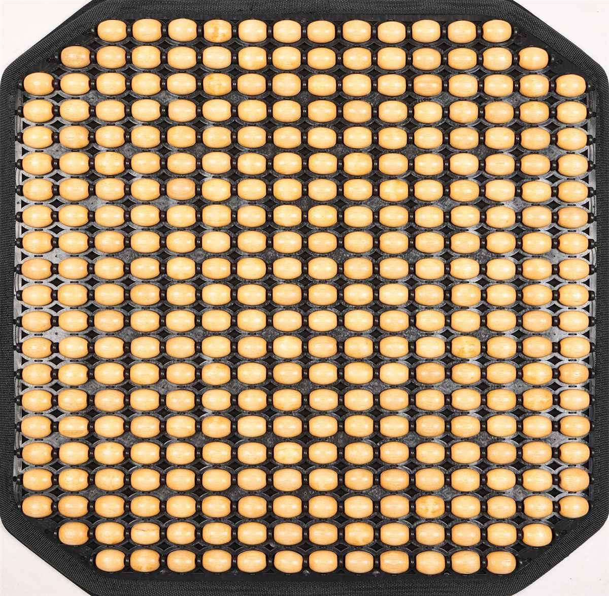 AHŞAP BONCUKLU OTURMA MİNDERİ BEJ 1