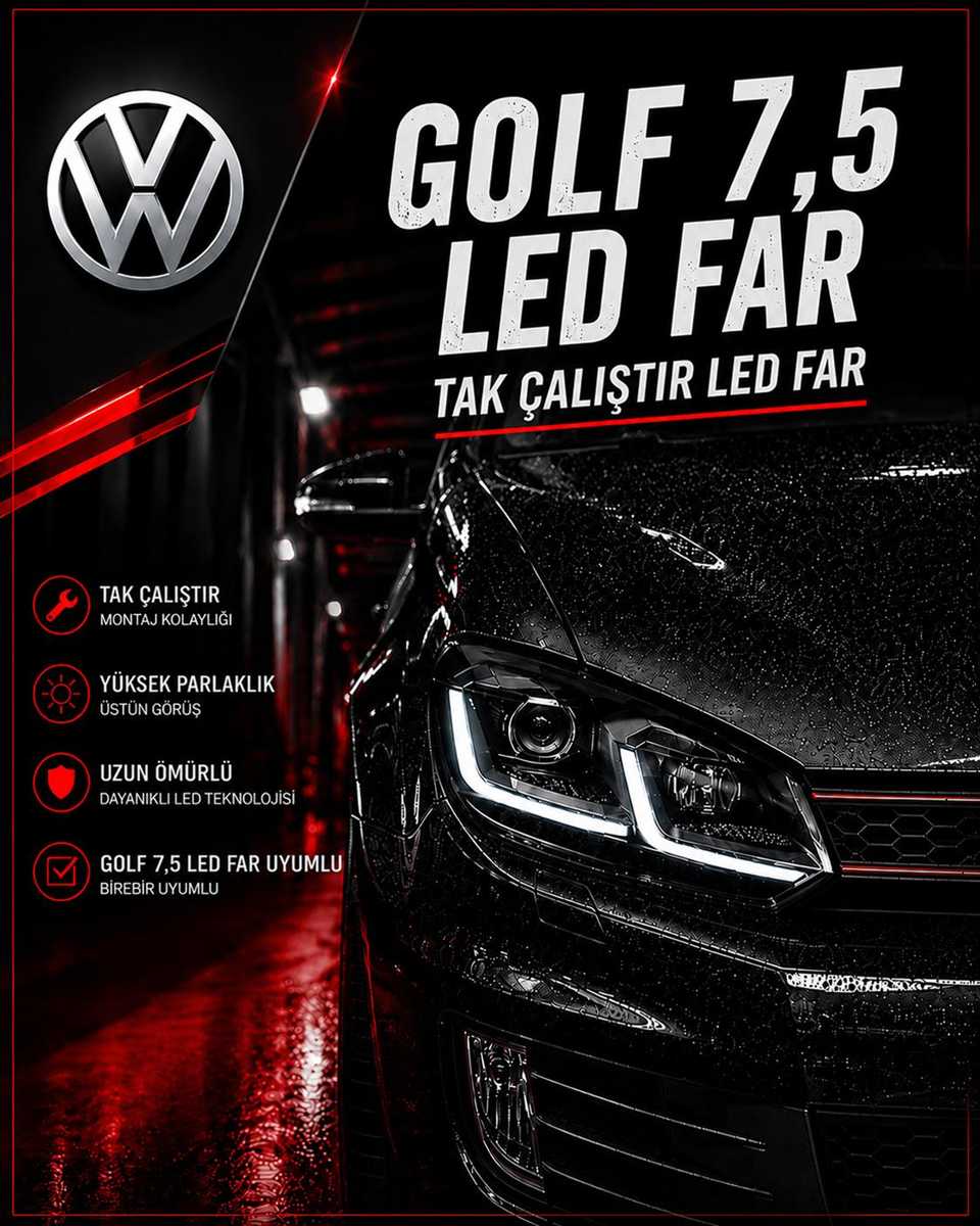 VW GOLF 7,5 2018-2021 R-LİNE CHROME J LED FAR 1