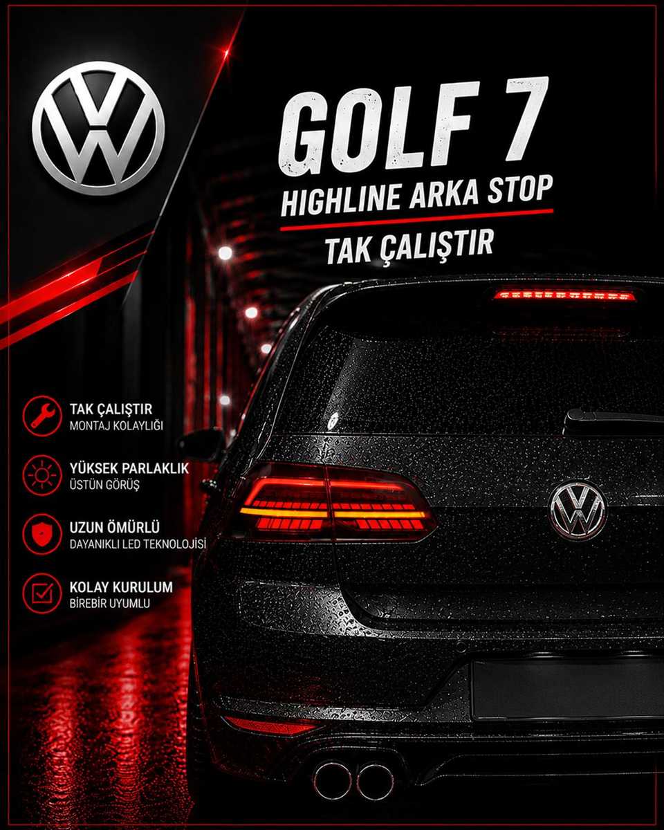 VW GOLF 7-7,5 2014-2017 ARKA STOP KAYAR SİNYALLİ 1