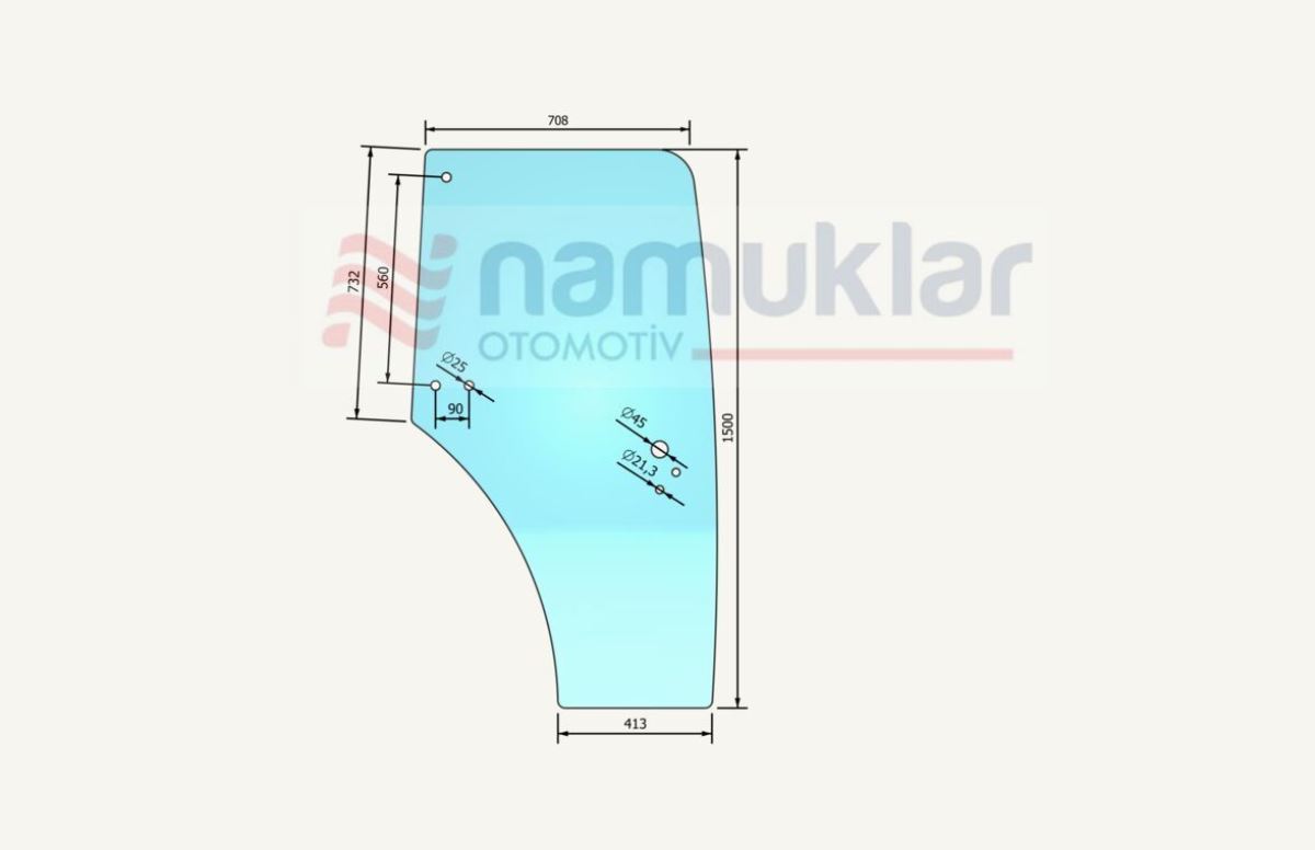 TNF-T4000 KAPI CAMI SOL 87301768-48192597 48192597 1