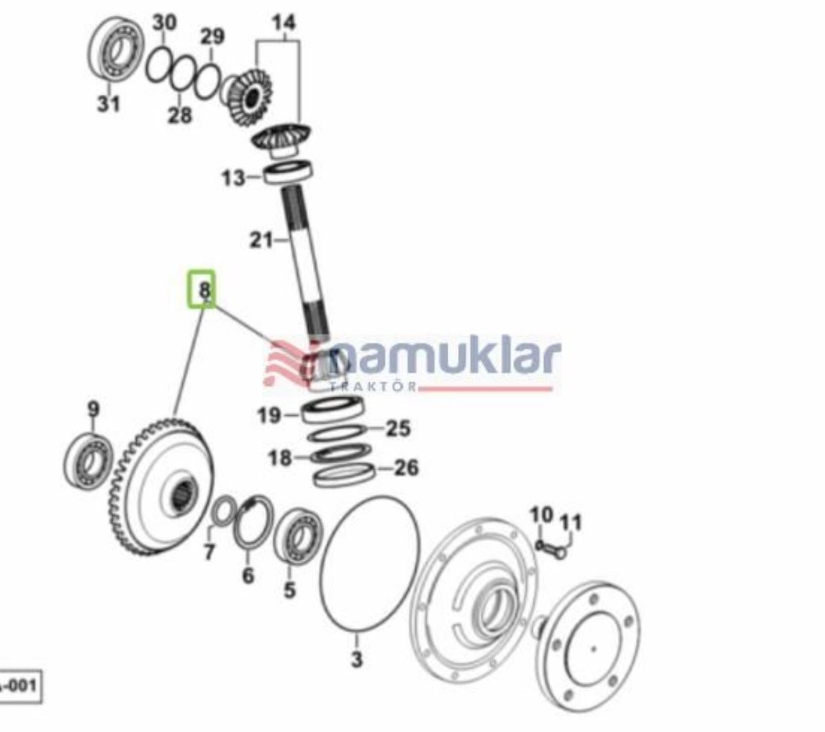 ÖN CER DİŞLİSİ ALT TARAF 0.008.7728.3/10 1
