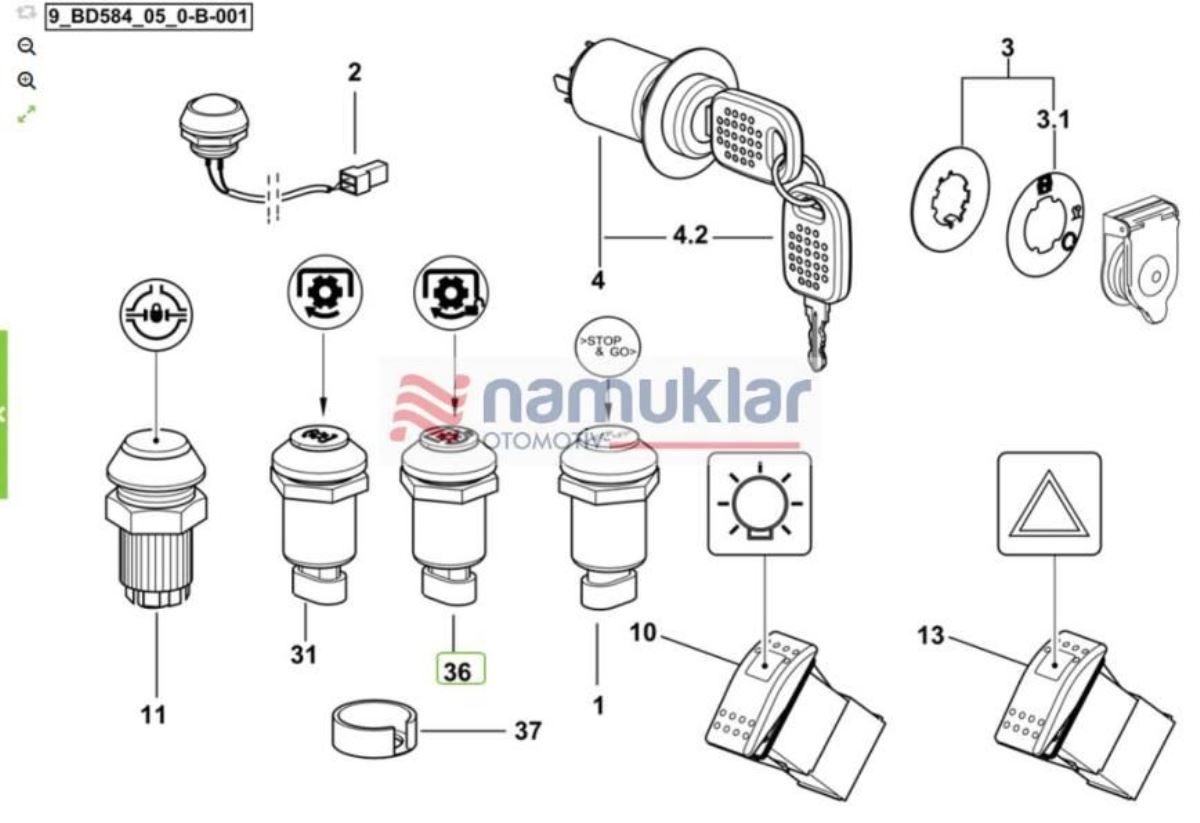 [KUYRUK MİLİ ANAHTARI 2.7659.349.0 2.7659.349.0 1