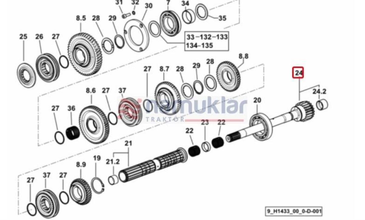 POWERSHIFT KAMALI MILI SAFTI 0.007.3435.3 1