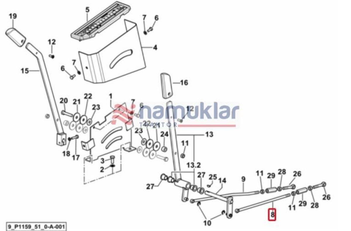 HİDROLİK KONTROL LEVYE ARA ROT 0.009.9044.0/30 1