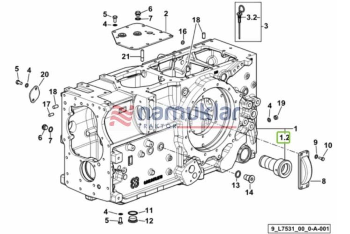 DİFRANSİYEL ARKA ÇEKİ KOLU BAĞLANTI PİM YUVASI 0.009.3197.0/20 1