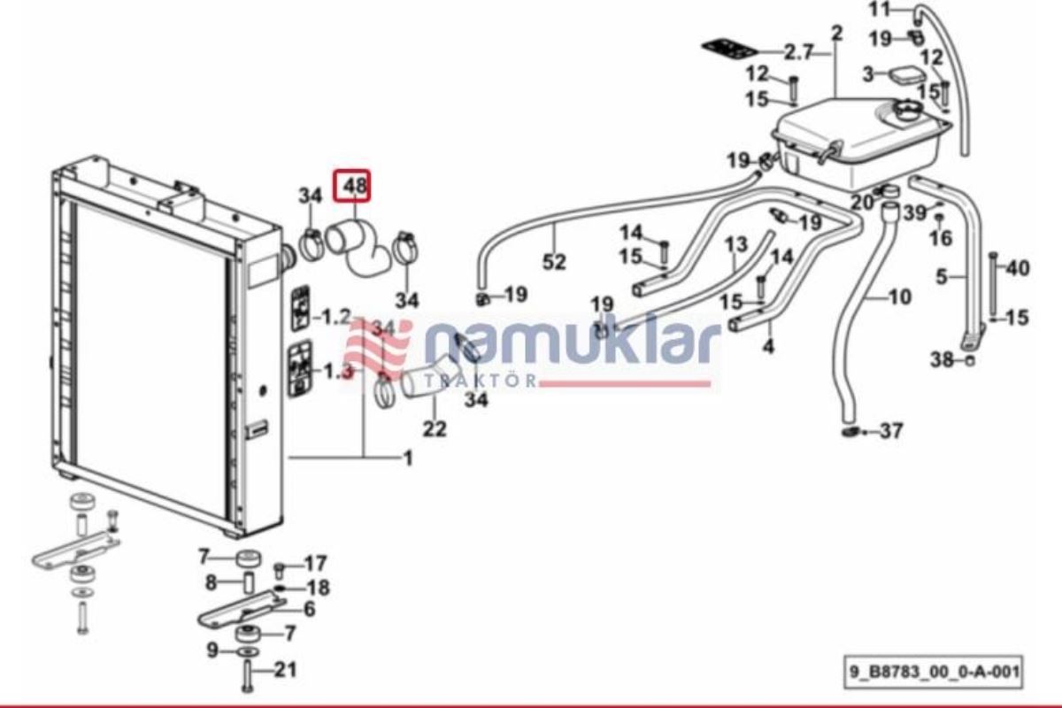 RADYATÖR ÜST GİRİŞ HORTUMU 0.008.9743.0/10 1