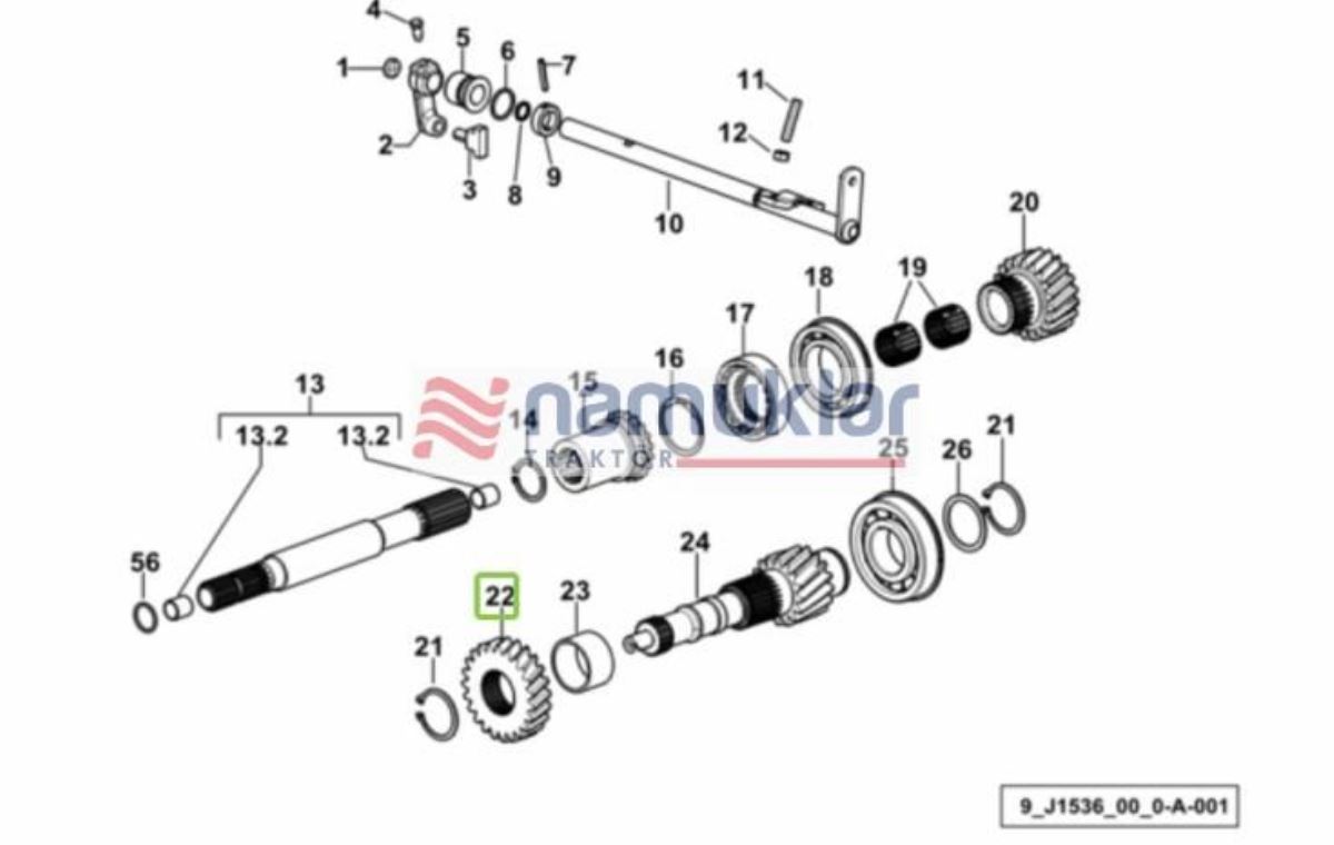 KUYRUK MİLİ DEVİR DİŞLİSİ (Z:23) 0.008.5857.0/10 1