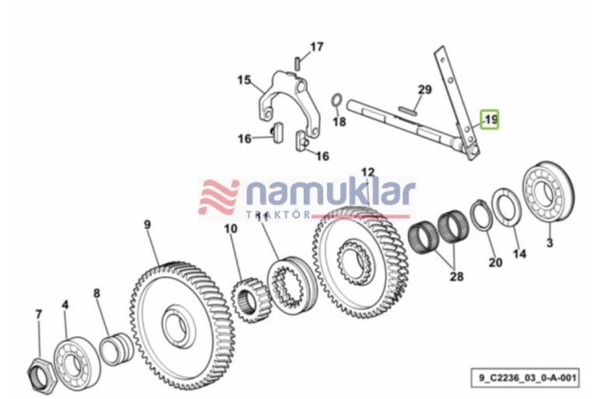PTO (EKONOMI) DEVIR SEÇICI KOLU 0.007.3494.3/20 1