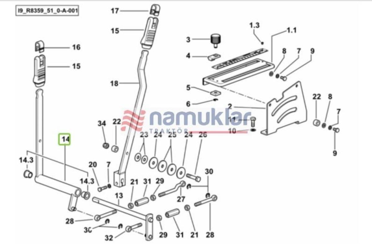 HIDROLIK ARKA LIFT KONTROL KOLU 0.010.1593.3/10 1