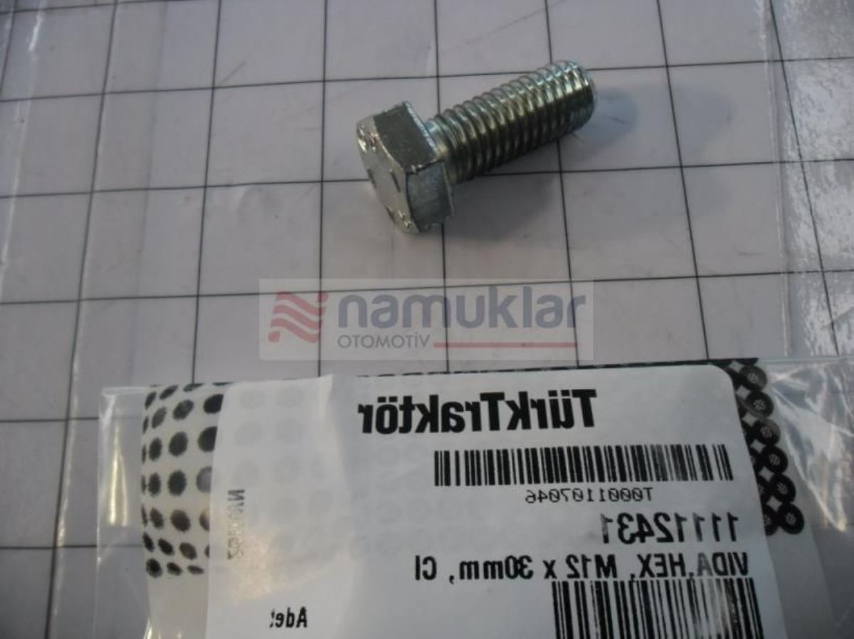 VİDA,HEX, M12 x 30mm, Cl 10.9, Full Thd 11112431 1