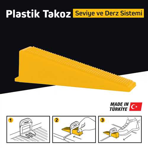 DERZ SEVİYE TESPİT KLİPS TAKOZU (PK/100 ADET) SARI