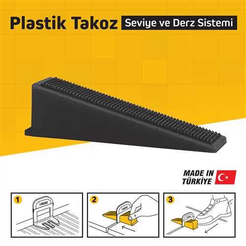 DERZ SEVİYE TESPİT KLİPS TAKOZU (PK/100 ADET) SİYAH