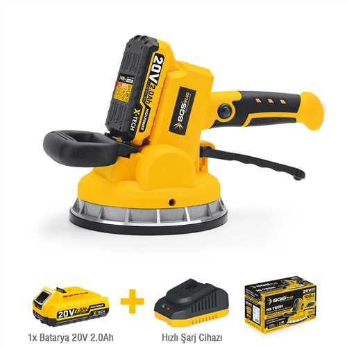 AKÜLÜ SERAMİK-GRANİT TİTREŞİMLİ VANTUZ 180 mm 20V 1*2.0 Ah
