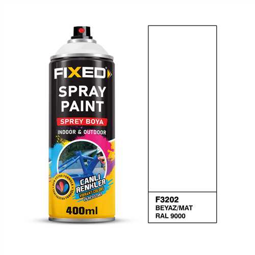 SPREY BOYA AKRİLİK - BEYAZ/MAT (RAL9000) 320 GR 400 ML