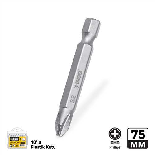 YILDIZ UÇLU BİTS S2 PH0*75mm Sand-Pro Series