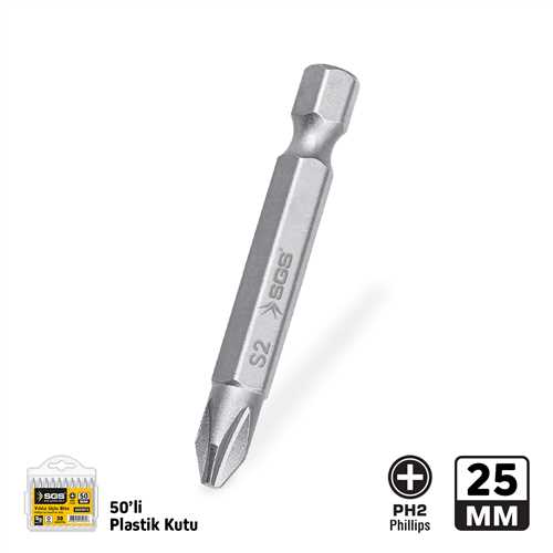 YILDIZ UÇLU BİTS S2 PH2*25mm Sand-Pro Series