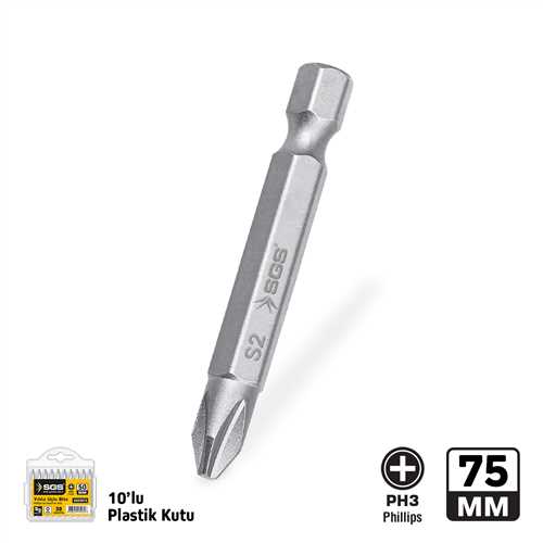 YILDIZ UÇLU BİTS S2 PH3*75mm Sand-Pro Series