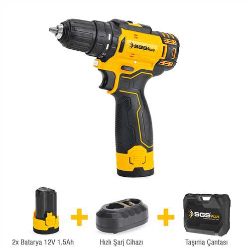AKÜLÜ VİDALAMA SETİ 12 VOLT (2*1.5 Ah