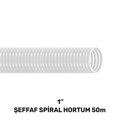 1'' ŞEFFAF LAVABO&SİFON SPİRAL HORTUM 50 MT (130gr/mt