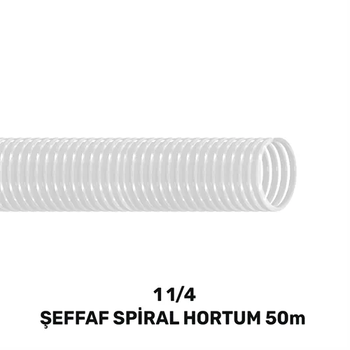 1 1/4'' ŞEFFAF LAVABO&SİFON SPİRAL HORTUM 50 MT (170gr/mt