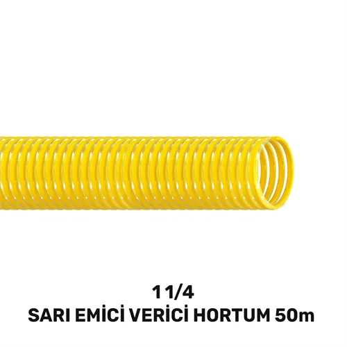 1-1/4'' SARI EMİCİ VERİCİ HORTUM 50 MT (320gr/mt