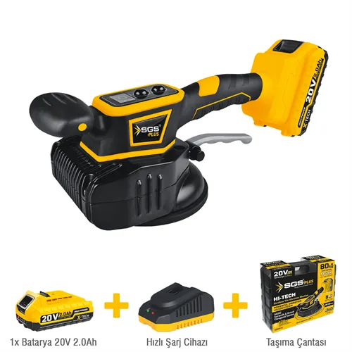 AKÜLÜ SERAMİK-GRANİT TİTREŞİMLİ VANTUZ 130 mm 80 KG 20V 1*2.0 Ah
