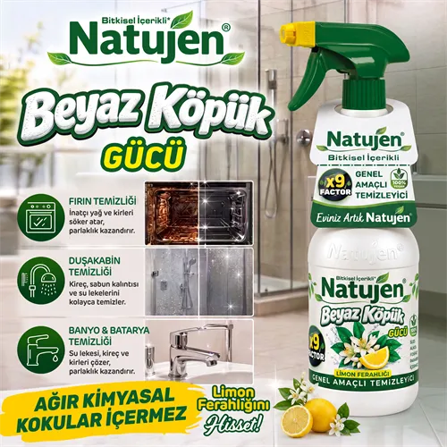 NATUJEN GENEL AMAÇLI TEMİZLEYİCİ (BEYAZ KÖPÜK GÜCÜ) 1000 ML