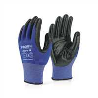 Nitrile Coated Polyester Knitted Gloves Zebra-10 Blue 1