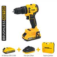 AKÜLÜ DARBELİ MATKAP SETİ 20V 45Nm Tork 2*2.0Ah (KÖMÜRSÜZ MOTOR) 1