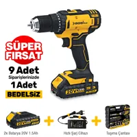 Cordless Drill 20V 1.5Ah
2 Battery 1 Charger 1