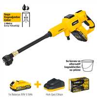 AKÜLÜ BASINÇLI YIKAMA MAKİNESİ SETİ 30BAR 435PSI 1*2.0Ah 1