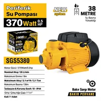 PERİFERİK SU POMPASI 370 WATT 0.5 HP 2