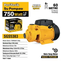 PERİFERİK SU POMPASI 750 WATT 1.0 HP 2